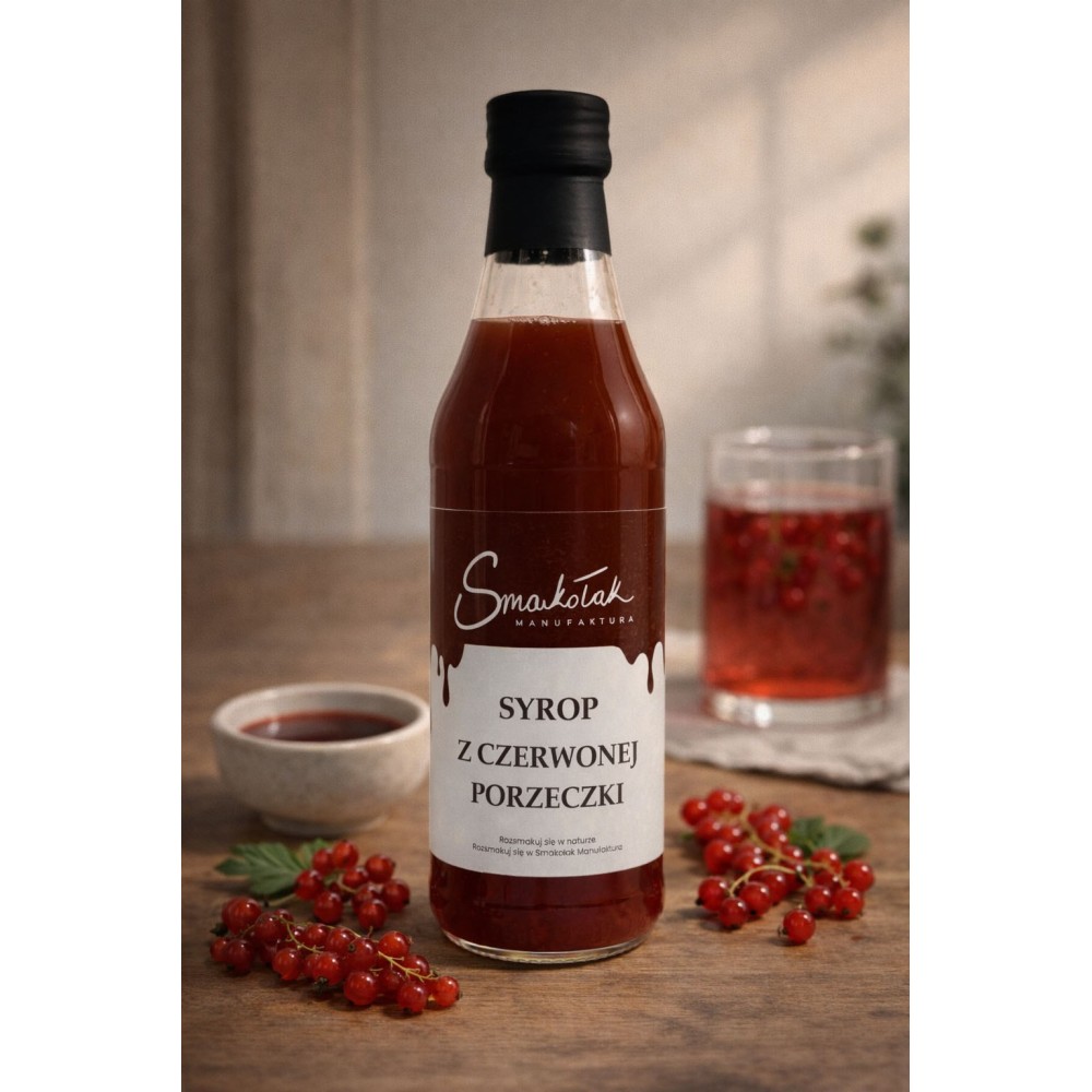 Syrop z Czerwonej Porzeczki - Naturalny, 70% Owoców | Sklep Online Smakołak