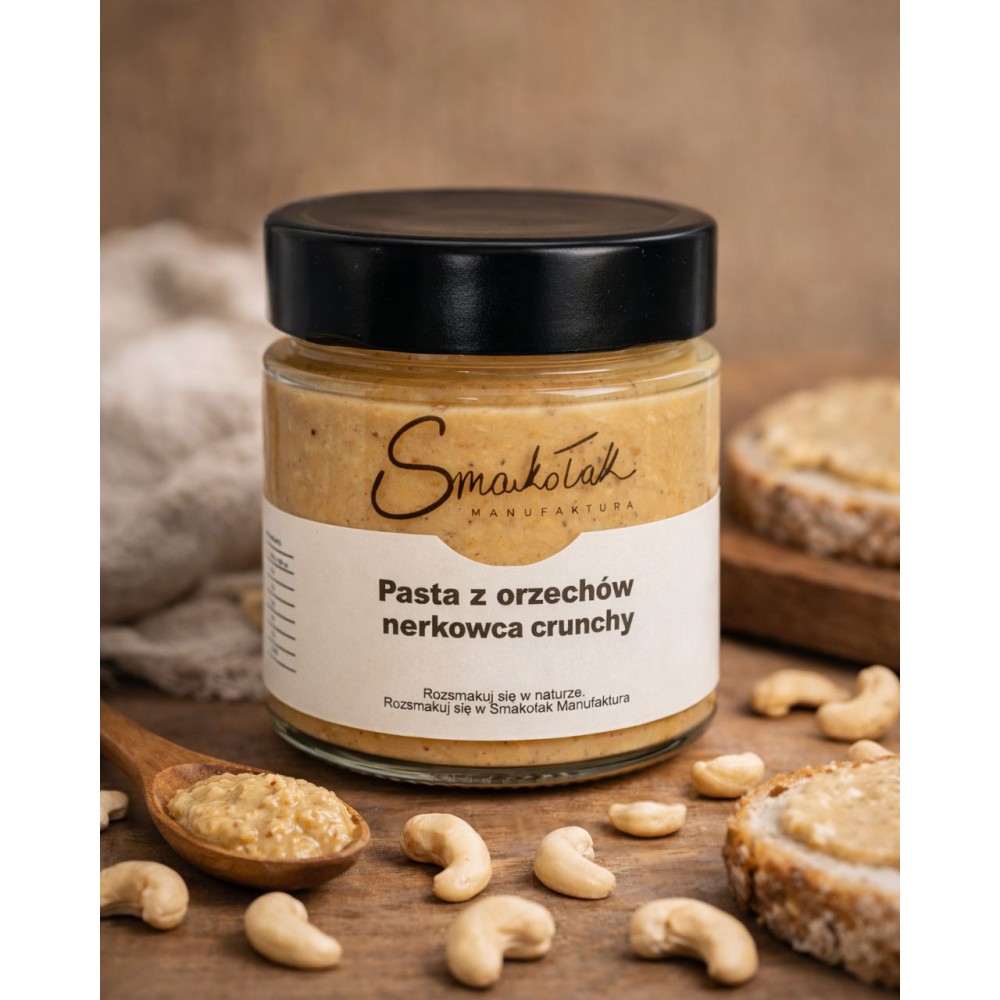 Pasta z orzechów nerkowca CRUNCHY 100% - 190 g | Sklep Online Smakołak