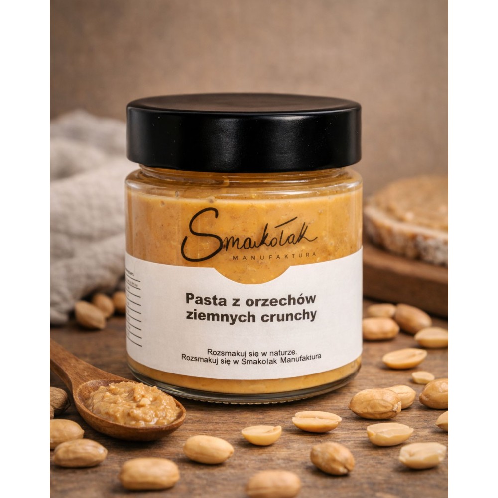 Pasta z orzechów ziemnych CRUNCHY 100% - 190 g | Sklep Online Smakołak