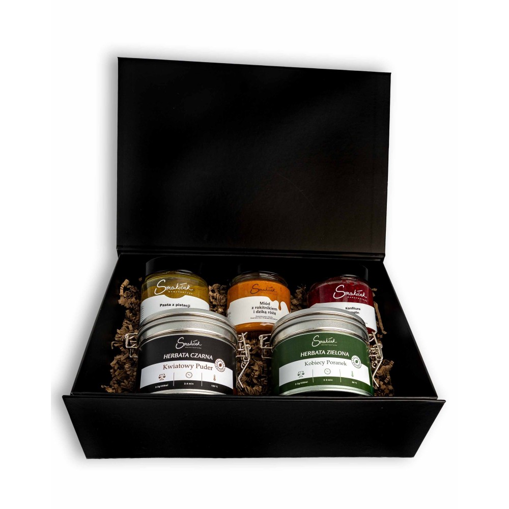 Zestaw prezentowy premium z pistacją i herbatą | Smakołak