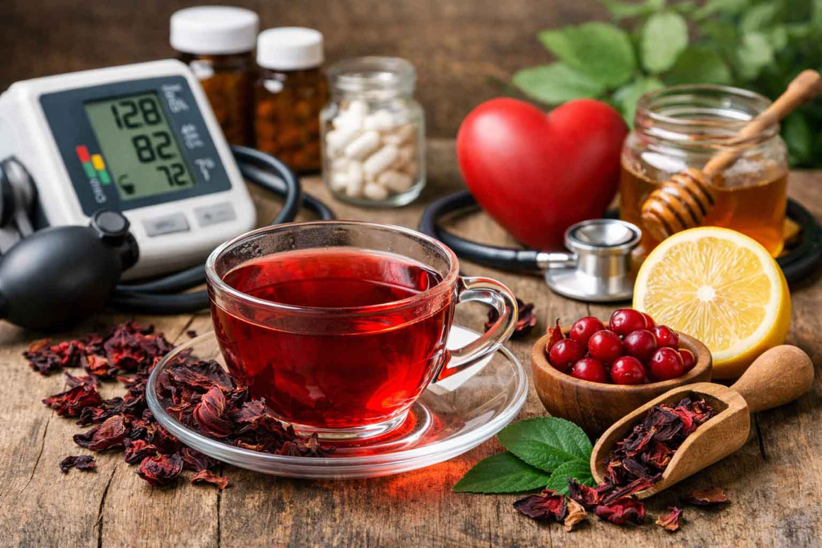 Herbata z hibiskusa obniżająca ciśnienie – czerwony napar z suszem hibiskusa i elementami zdrowego stylu życia